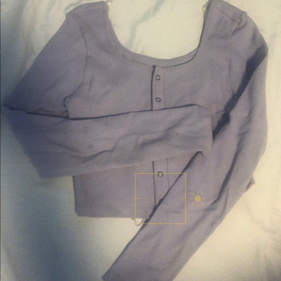 purple long sleeve crop top - Picture 1 of 1
